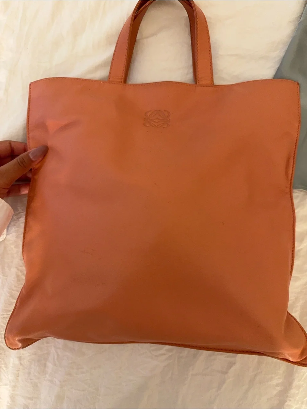 Loewe Coral Pink Leather Tote